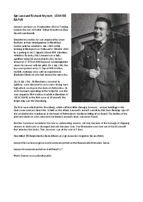 A preview of a PDF biography for Mynott, Leonard Richard